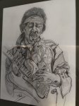 Jimi Hendrix pencil drawing.